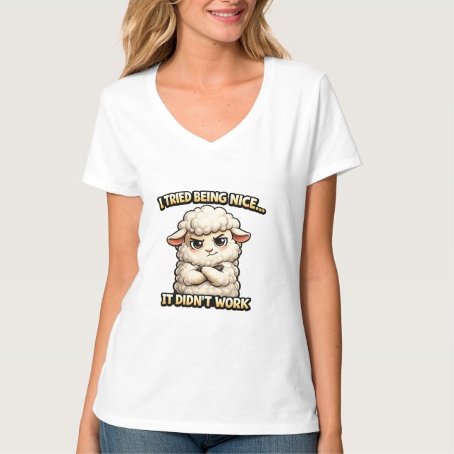 Camiseta "I Tried Being Nice… It Didn’t Work" (Angry Sheep) (Frente)