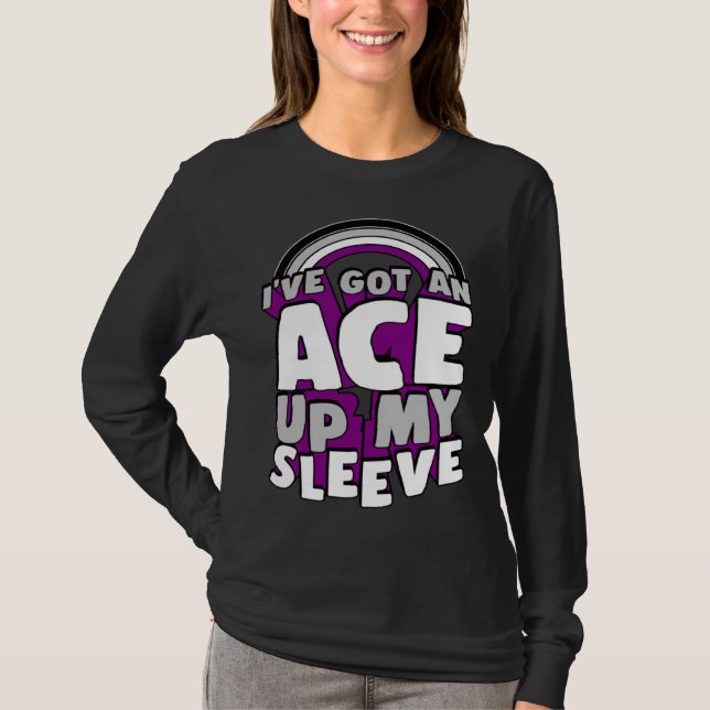 Camiseta I ve Got An Ace Up My Sleeve Asexual Pride Rainbow (Frente)