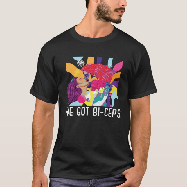 Camiseta I ve Got Bi Ceps Bisexual Pride Bodybuilder LGBTQ  (Frente)