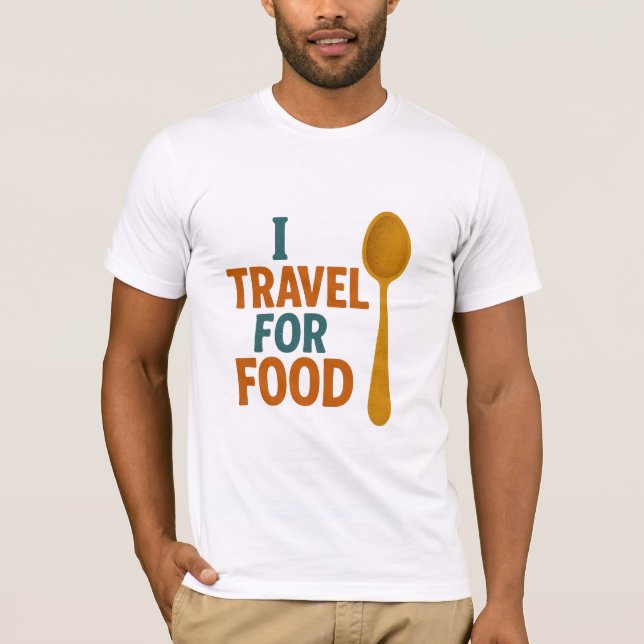 Camiseta I Viagem Para Comida - Vintage Spoon Adventure (Frente)