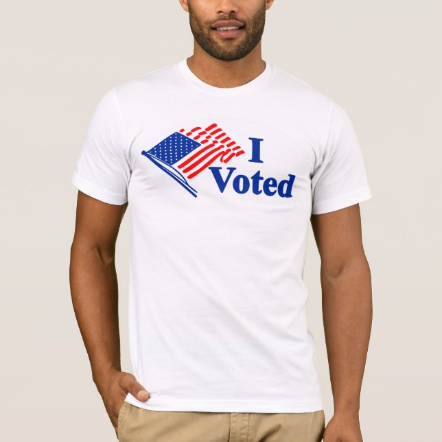 Camiseta I Voted United States Flag Sticker (Frente)