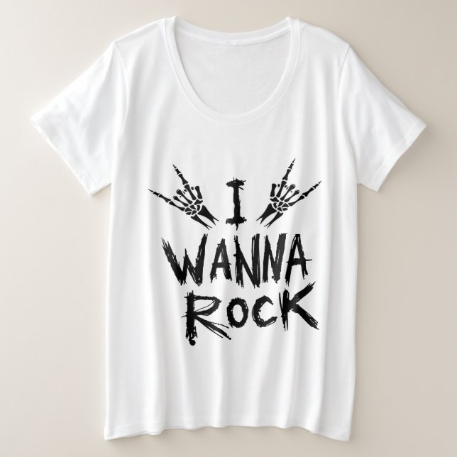 Camiseta I Wanna Rock Feminina (Frente do Design)