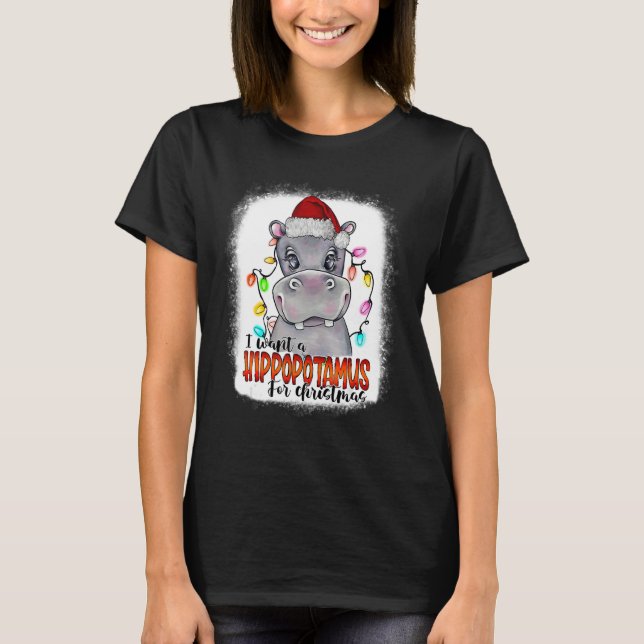 Camiseta I Want A Hippopotamus For Christmas Xmas Bleached (Frente)