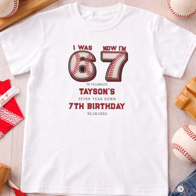 Camiseta I Was 6, Now I’m 7 – Baseball 7th Birthday (I Was 6, Now I’m 7 – Baseball 7th Birthday T-Shirt
)