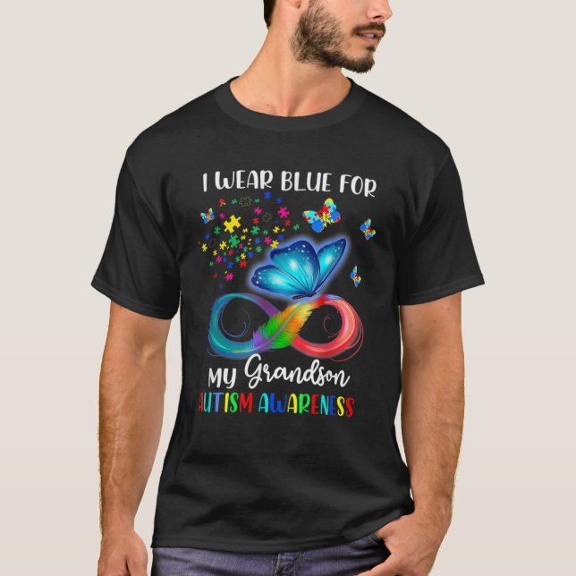 Camiseta I Wear Blue For My Grandson Autism Awareness Grand (Frente)