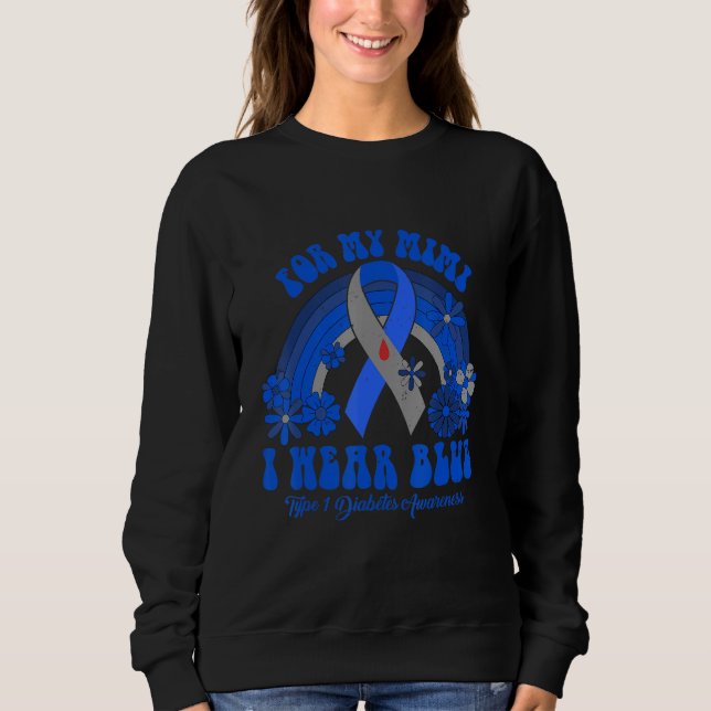 Camiseta I Wear Blue For My Mimi Diabetes Awareness Ribbon  (Frente)