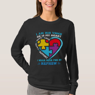 Camiseta I Wear Blue For My nephew Autism Awareness groovy 