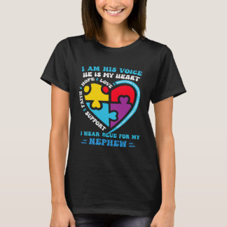 Camiseta I Wear Blue For My nephew Autism Awareness groovy 