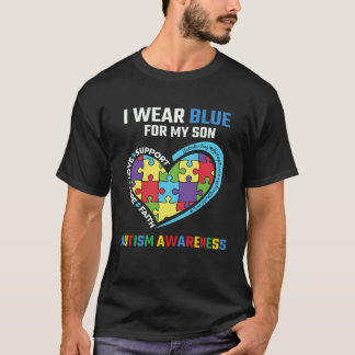 Camiseta I Wear Blue for My Son Autism Awareness Month 1