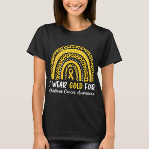 Camiseta I Wear Gold For Childhood Cancer Awareness Rainbow
