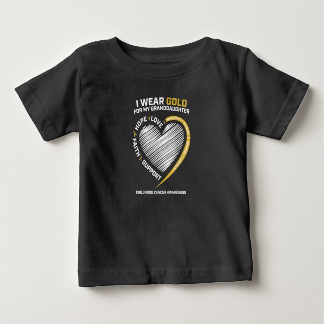Camiseta I Wear Gold For My Granddaughter Childhood (Frente)