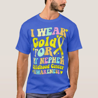 Camiseta I Wear Gold For My Nephew Childhood Cancer Awarene
