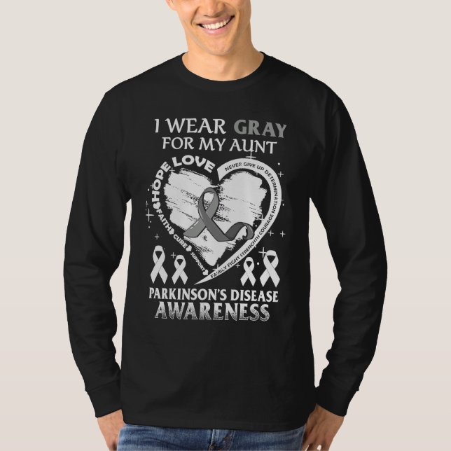 Camiseta I Wear Gray For My Aunt Parkinson's Disease Awaren (Frente)