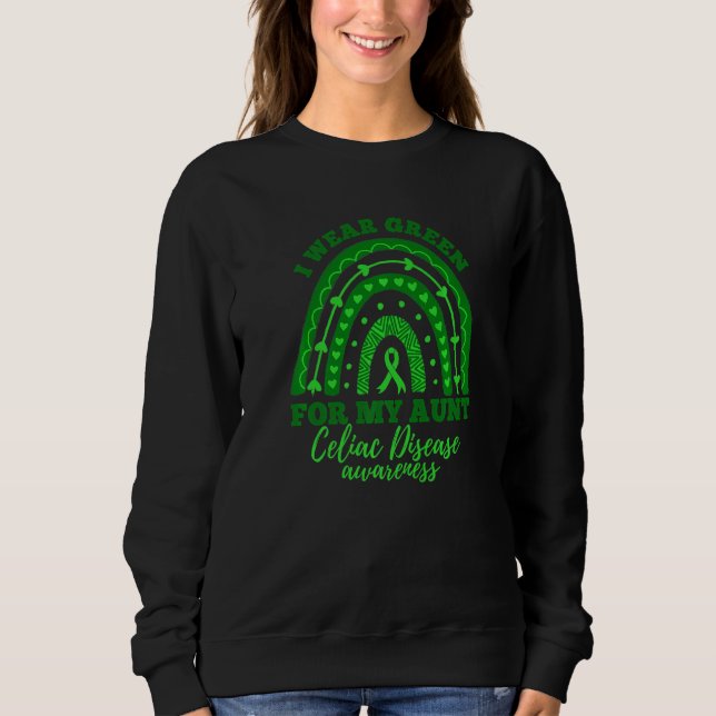 Camiseta I Wear Green For My Aunt Rainbow Celiac Disease Aw (Frente)