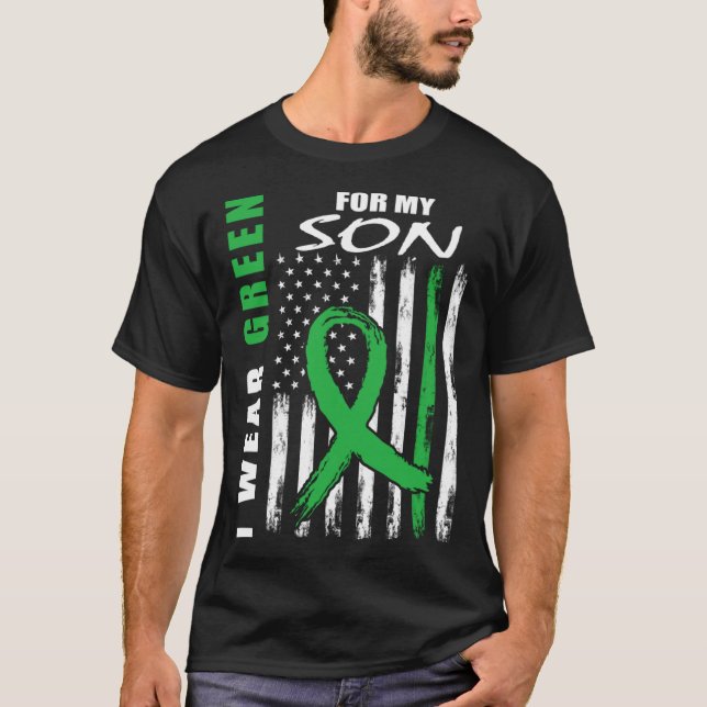 Camiseta I Wear Green For My Son Kidney Disease Awareness F (Frente)