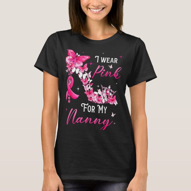 Camiseta I Wear Nk For My Nanny Breast Cancer Ribbon Suprt  (Frente)