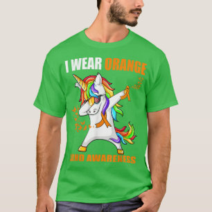 Camiseta I Wear Orange ADHD Awareness Ribbon Unicorn