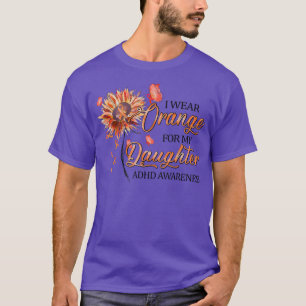 Camiseta I Wear Orange For My Daughter Orange Ribbon ADHD A