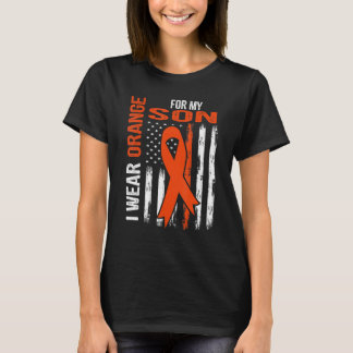 Camiseta I Wear Orange For My Son Leukemia Awareness Ribbon