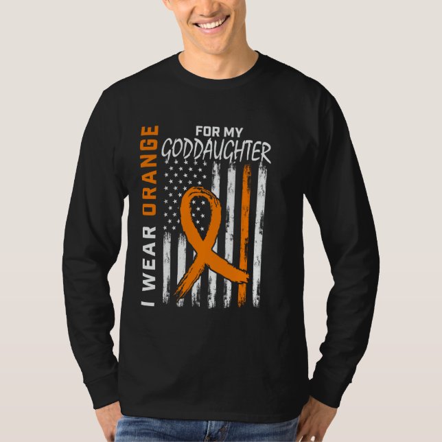 Camiseta I Wear Orange Goddaughter Multiple Sclerosis Aware (Frente)