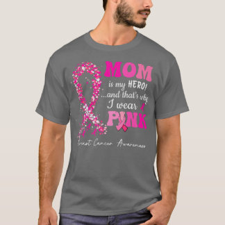 Camiseta I Wear Pink For My Mom Breast Cancer Awareness Pin