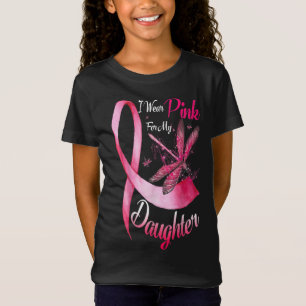 Camiseta I wear pink my daughter dragonfly breast cancer