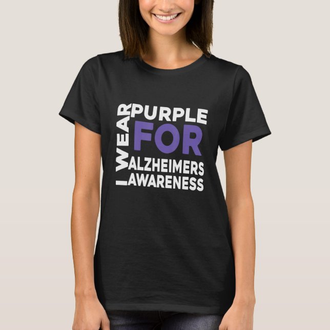 Camiseta I Wear Purple Alzheimers Awareness Warrior Support (Frente)