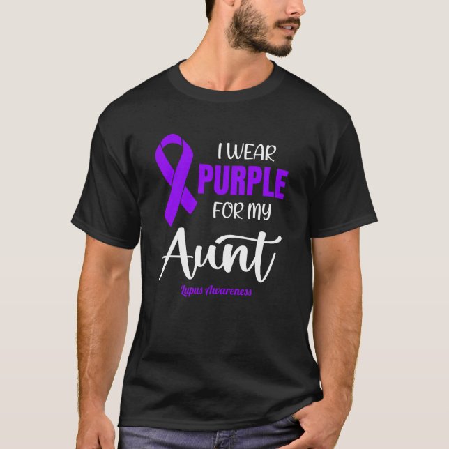 Camiseta I Wear Purple For My Aunt for Lupus Awareness (Frente)