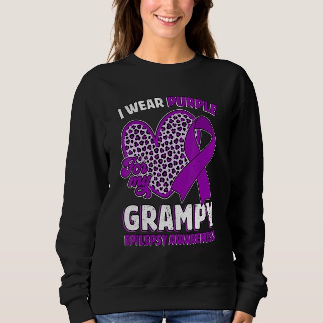 Camiseta I Wear Purple For My Grampy Epilepsy Awareness Leo (Frente)