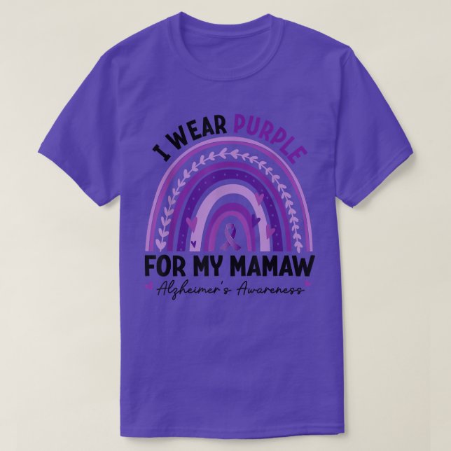 Camiseta I Wear Purple For My Mamaw Alzheimer's Awareness R (Frente do Design)