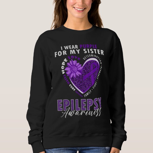 Camiseta I Wear Purple For My Sister Epilepsy Awareness Sup (Frente)