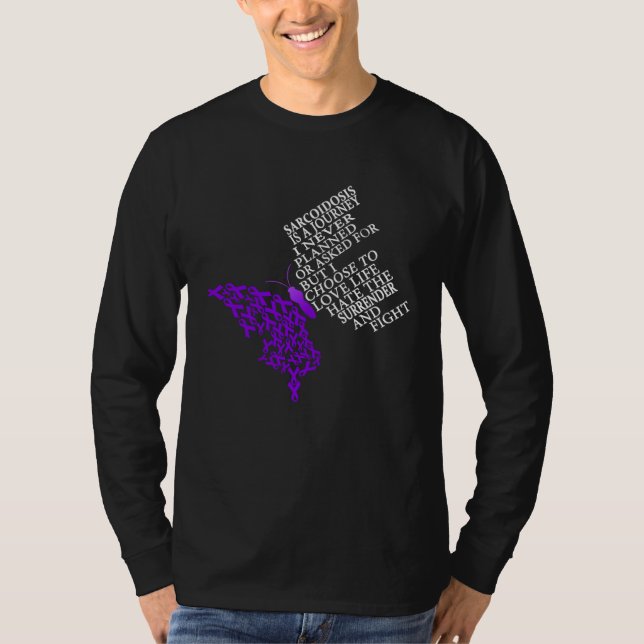 Camiseta I Wear Purple For Sarcoidosis Awareness Warrior (Frente)