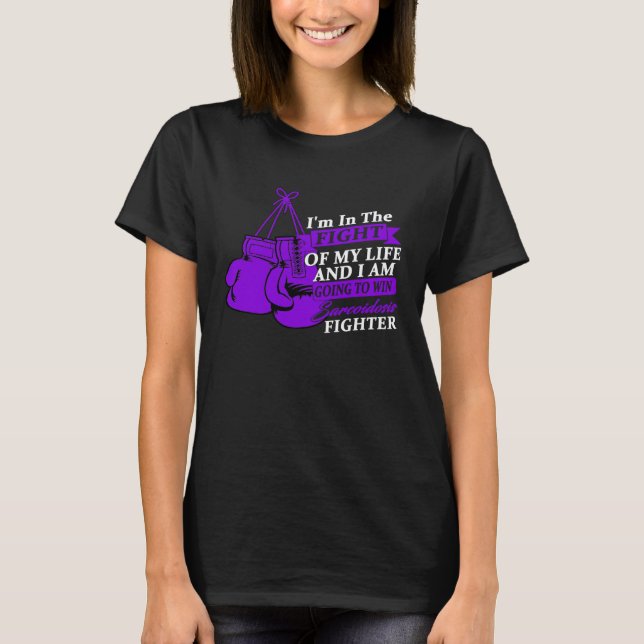 Camiseta I Wear Purple For Sarcoidosis Awareness Warrior 1 (Frente)