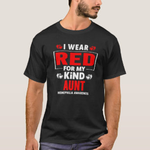 Camiseta I Wear Red For My Aunt Hemophilia Awareness