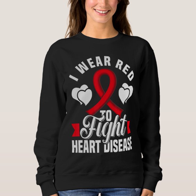 Camiseta I Wear Red To Fight Heart Disease Awareness CHD Na (Frente)