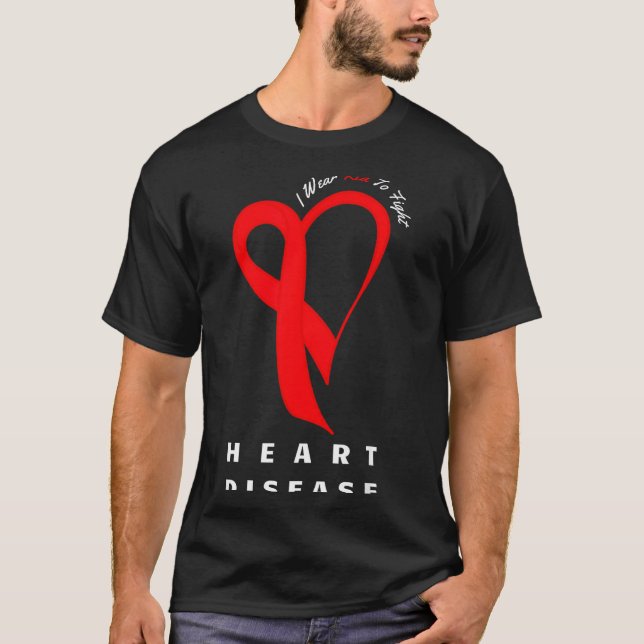 Camiseta I Wear Red To Fight Heart Disease Awareness Chd Ri (Frente)