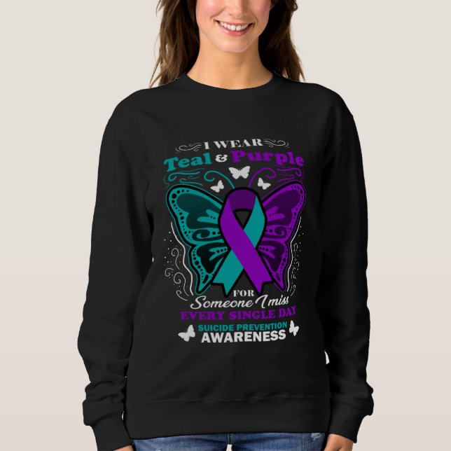 Camiseta I Wear Teal And Purple For Someone I Miss Suicide  (Frente)