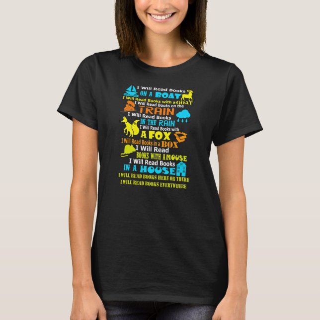 Camiseta I Will Read Books Here Or There Book Lovers (Frente)
