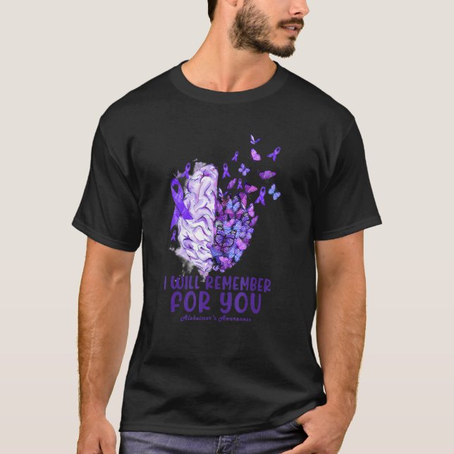 Camiseta I Will Remember For You Alzheimer's Awareness Brai (Frente)