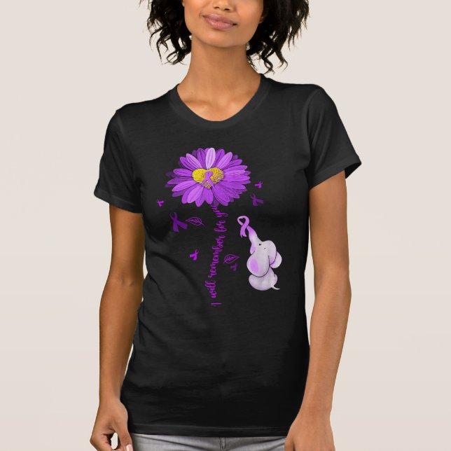 Camiseta I Will Remember For You Elephant Alzheimer's Aware (Frente)