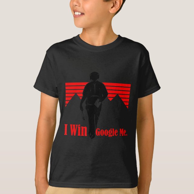Camiseta I Win Google Me Motivational Retro Silhouette Shir (Frente)