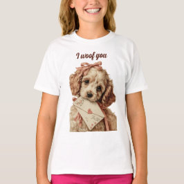 Camiseta I woof you Vintage Pup Valentine's Day