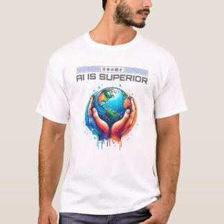 Camiseta IA é superior - Terra na Design de arte de mãos