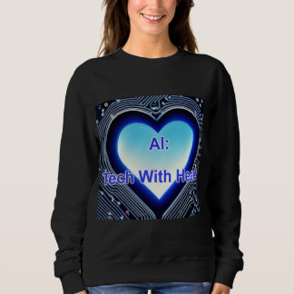Camiseta IA: Tecnologia com Coração Feminino Preto