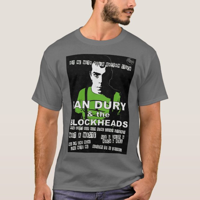 Camiseta Ian Dury Blockheads engraçado (Frente)