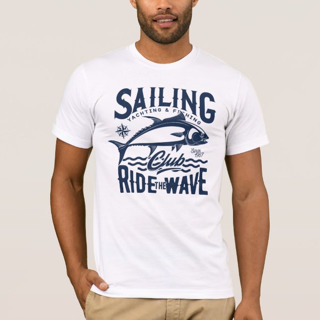Camiseta Iate à vela e ao clube de pesca (Frente)