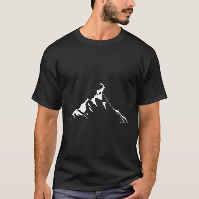 Camiseta Ibex Goat A Montanha Ilustra Hikers E (Frente)