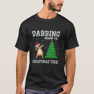 Camiseta Ibex Santa Hat Dabbing em torno da árvore de Natal