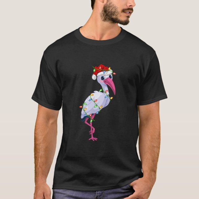 Camiseta Ibis Bird Lighting Xmas Santa Hat Ibis (Frente)