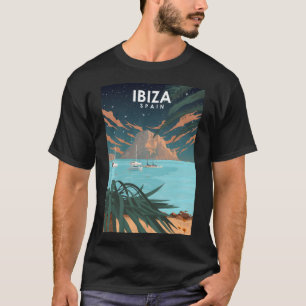 Camiseta Ibiza Espanha Night Sky Poster de viagens
